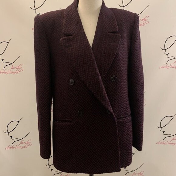 Harve Benard. Sz Large. Textured Herringbone HEAVY Double Breasted Jacket. WTC - Picture 1 of 5